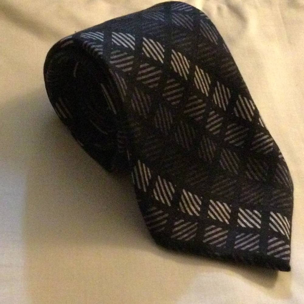 Sophisticated Black and Gray Herringbone Tie